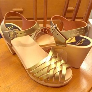 Swedish Hasbeens Braided Sky High Sandals